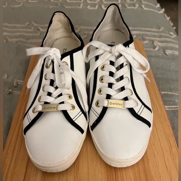 Bebe brand sneakers, size 9.5, white and black - Picture 3 of 3